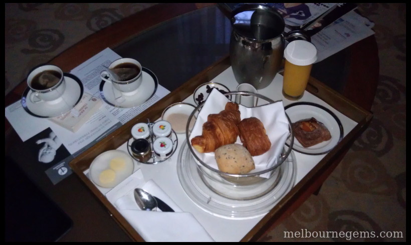 Park Hyatt Melbourne in room breakfeast