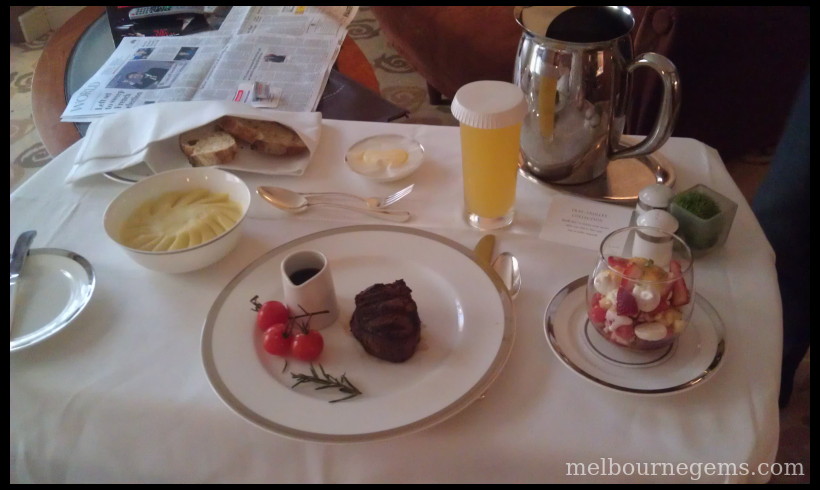 Park Hyatt Melbourne in room dinner