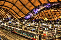 Illuminated Southern Cross station