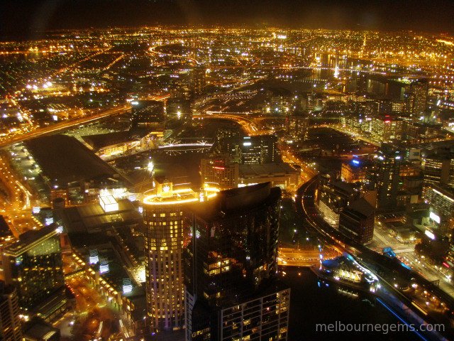 Melbourne CBD at night from the Eureka Tower